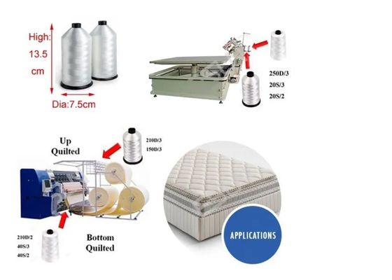 Fil de couture haute résistance et haute précision 210D/3 fabriqué à partir de 100% de fil de polyester