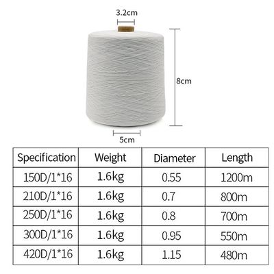 Fils de polyester en spatule de haute ténacité 420D/16 pour tricot multicolore et tissage de vêtements