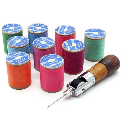 Polyester fil de cire plat de 0,8 mm pour la couture à la main en cuir bricolage petit fil manuel en rouleau