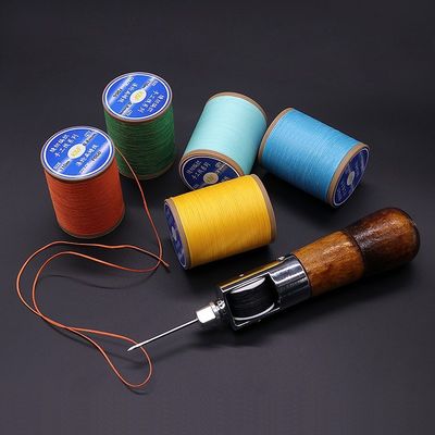 Polyester fil de cire plat de 0,8 mm pour la couture à la main en cuir bricolage petit fil manuel en rouleau