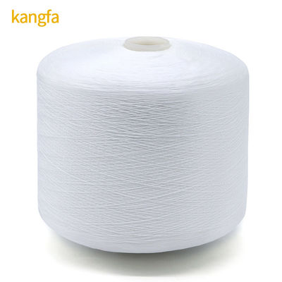 Fil de couture en polyester 150D/3 Tex45 TKT60 blanc brut avec faible rétrécissement et durabilité