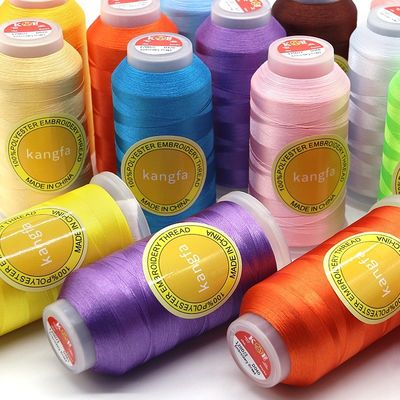 120D teint 720 couleurs 4000 Yards Polyester fil de broderie pour le motif teint à la machine