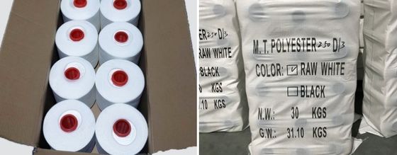 Fils de polyester blanc brut à haute ténacité 210D/3 pour fils de couture à faible rétrécissement