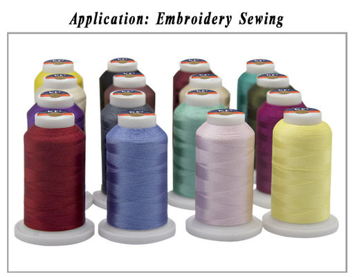 4000 Yards 120D/2 Filament de fil de polyester pour la machine à broderie 720 couleurs teintes