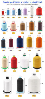 Fil de couture 100% polyester résistant aux produits chimiques pour cuir 30g Polyester de résistance