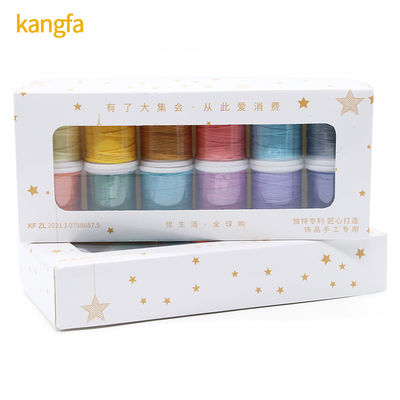 0.8mm Diamètre 100% polyester cuir couture fil ciré Ensemble de 12 pour le bricolage fait à la main