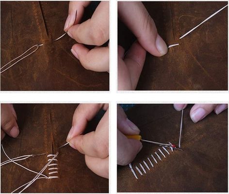 0.8mm Diamètre 100% polyester cuir couture fil ciré Ensemble de 12 pour le bricolage fait à la main