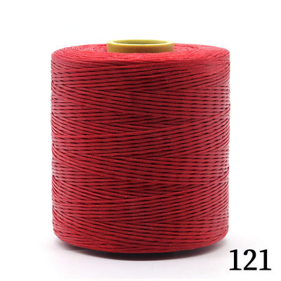 Fil tricoté lié à la cire de polyester pour fil de couture en cuir 250D/16 Fil plat ciré