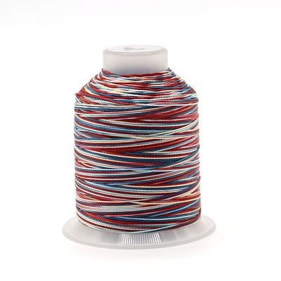 Fournir du fil de polyester multicolore 15 couches 172m longueur/cône pour l'artisanat du tissage arc-en-ciel
