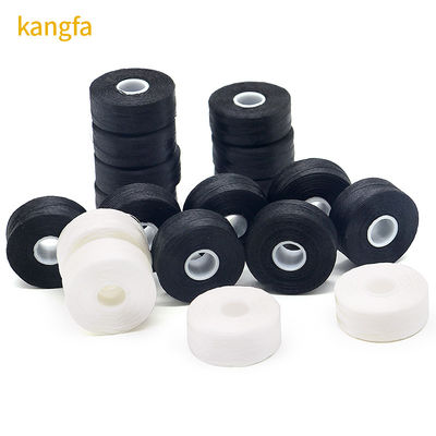 Kangfa 100% Polyester Blanc 75d/2 144pcs/boîte Taille L Polyester Pré-enroulement Bobbin fil Pour la broderie