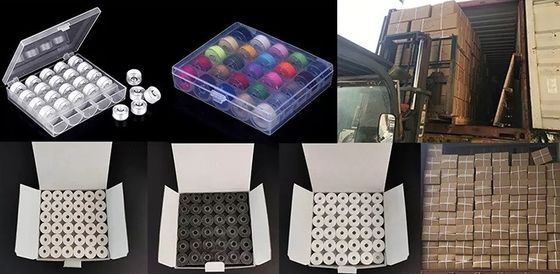 Fil de broderie à bobine pré-enroulement Kangfa en plastique pour broderie particulière 75D/2