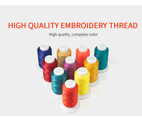 1000Y petit cône polyester à broderie multicolore 120d/2 pour la machine à broderie