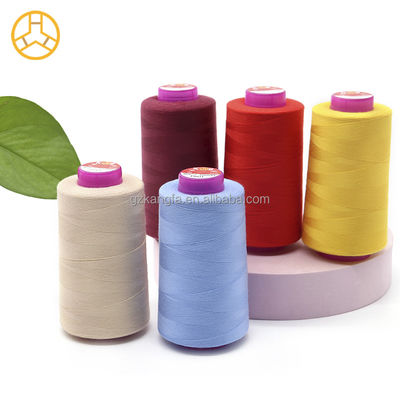 Faible MOQ 40/2 5000yds Fil de couture en polyester pour la couture à la machine avec 100% de polyester