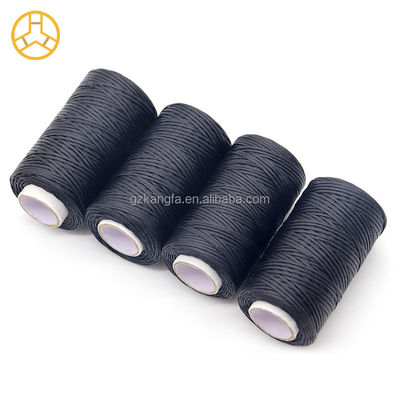 50m noir 100% polyester 150D cousu à la main en cuir à la cire plate avec motif teint