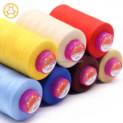 Faible MOQ 40/2 5000yds Fil de couture en polyester pour la couture à la machine avec 100% de polyester