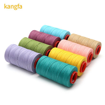 Des couleurs riches 210d Polyester fil ciré pour la couture du matériau de cône de cuir plastique