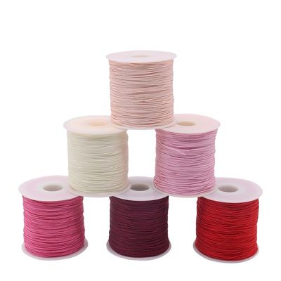 Cordon de bracelet en nylon à nœud tressé à cordes en couleur unique pour perles et accessoires