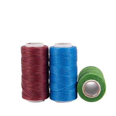 50M/Roll 0,6mm Cordon à coudre à la main Fil en cire plat pour les chaussures artisanales en cuir ceinture de sac
