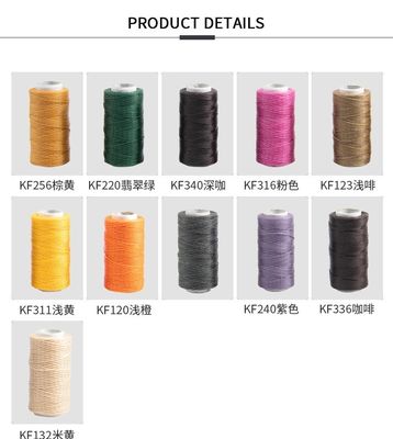 50M/Roll 0,6mm Cordon à coudre à la main Fil en cire plat pour les chaussures artisanales en cuir ceinture de sac