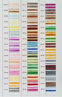 96 couleurs couleur mixte 4000 yards Polyester/Viscose 120D/2 Fil de broderie varié