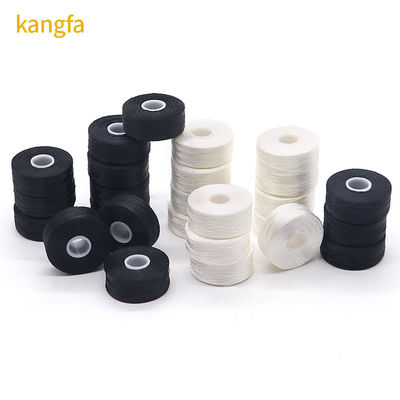 Type L Côté moins 144pcs/boîte Polyester bobines pré-enroulées fils Blanc 75D/2 Haute ténacité