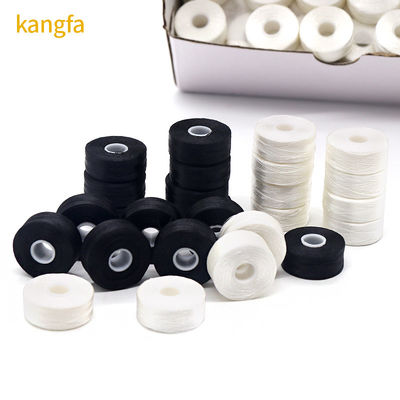 Type L Côté moins 144pcs/boîte Polyester bobines pré-enroulées fils Blanc 75D/2 Haute ténacité