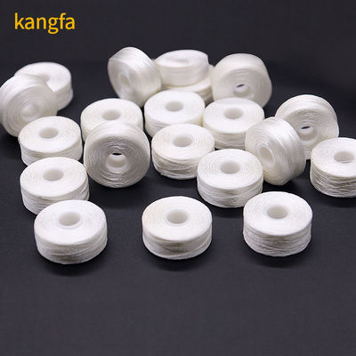 144pcs/boîte L type côté moins Blanc 75D/2 100% Polyester Bobbins pré-enroulés fils pour chaussures