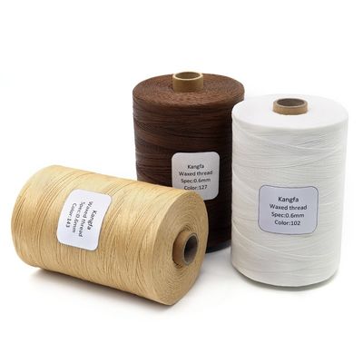Polyester 150d à haute résistance à la couleur, fil de cire plat, adapté à la couture et au tissage du cuir