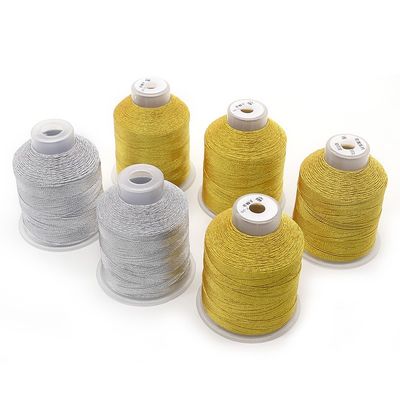 100g de fils de polyester métallique en soie et en or pour le broderie