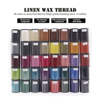 Poids 35g Plastique cône Linen Waxed Thread pour le cuir de couture 70m en matériau cône