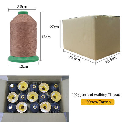 Fil de tresse en polyester à haute ténacité pour chaussures/sacs/sacs à thé teintés en cuir