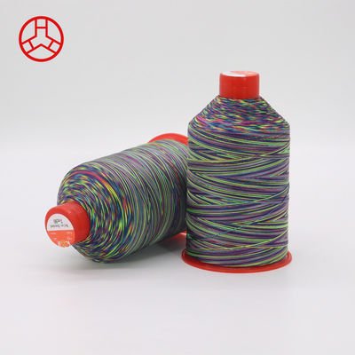 Tex 70 arc-en-ciel multicolore 69 nylon 66 fil de fibres de synthèse avec motif teint et poids de 250 g