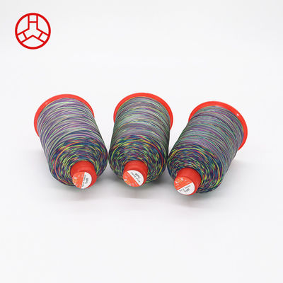 Tex 70 arc-en-ciel multicolore 69 nylon 66 fil de fibres de synthèse avec motif teint et poids de 250 g