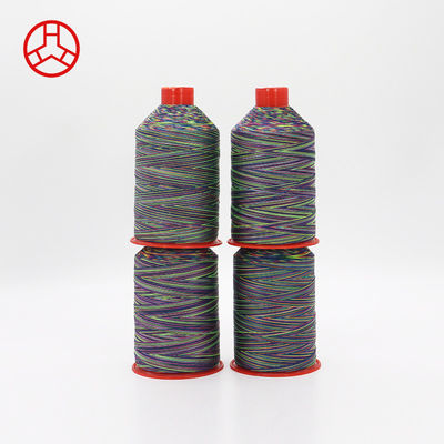 Tex 70 arc-en-ciel multicolore 69 nylon 66 fil de fibres de synthèse avec motif teint et poids de 250 g