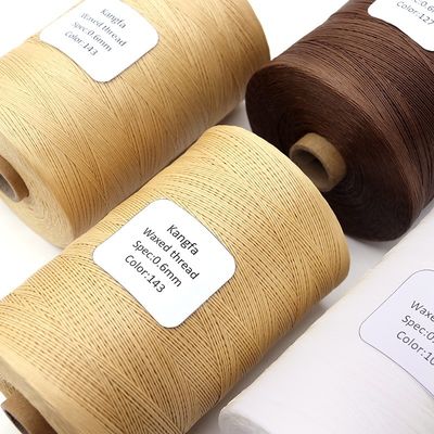 100% polyester 1 kg couleur cousu à la main fil de cire plat pour cuir avec 240 couleurs