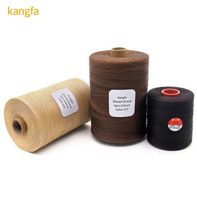 100% polyester 1 kg couleur cousu à la main fil de cire plat pour cuir avec 240 couleurs