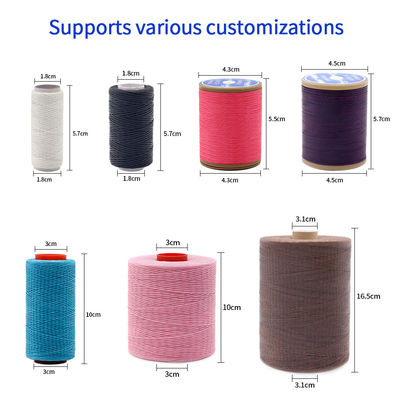 100% polyester 1 kg couleur cousu à la main fil de cire plat pour cuir avec 240 couleurs