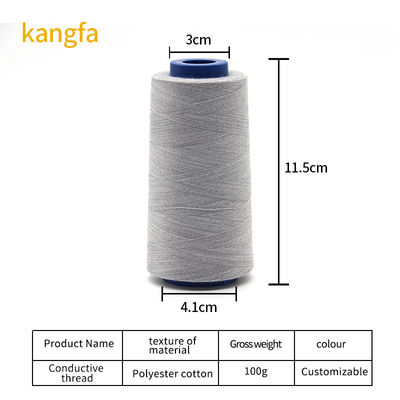 Fil de couture antistatique 40/2 en acier inoxydable et en polyester pour les besoins conducteurs