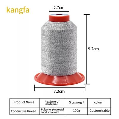 210D 3 fil de couture conducteur en acier à longue fibre pour chaussures canapé garment couture en cuir
