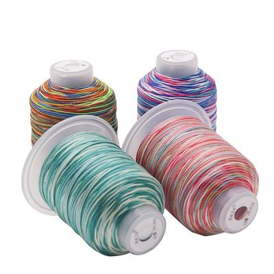 Faible rétrécissement 100% polyester fils de couture multicolores pour le nombre de fils 3Plys artisanat de tissage