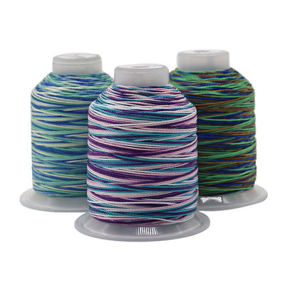 Faible rétrécissement 100% polyester fils de couture multicolores pour le nombre de fils 3Plys artisanat de tissage