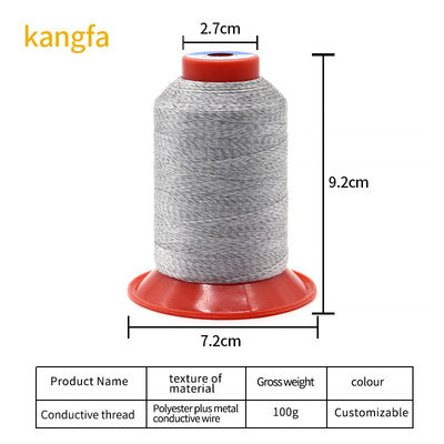 115G Fil de polyester antistatique en fibres métalliques fils conducteurs de vêtements avec fil de spatule