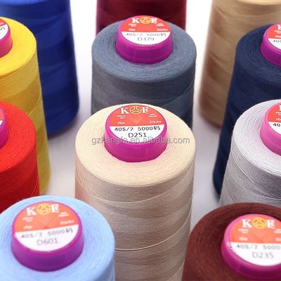 5000yds fil de machine à coudre 100% fil de polyester cousu 40/2 OEM ODM accepté