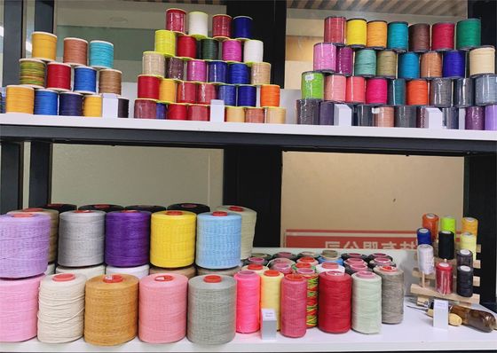 400g de cuir fait à la main couture 0,8 mm fil de cire ronde avec 16 chiffres de fils texturés
