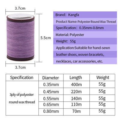 85 Modèle de couleur teint Bracelet à haute résistance Bracelet fil de cire pour sacs en cuir cousus à la main