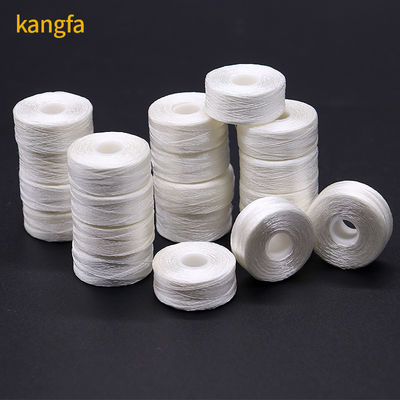 75d/2 Fil de broderie en polyester teint pré-enroulé Bobines latérales en plastique pour la broderie