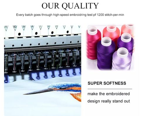 4000m Fil de broderie en polyester informatique en différentes couleurs pour la machine de broderie