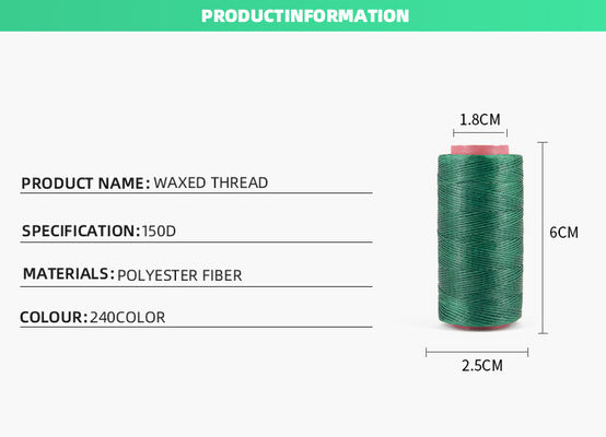 210D/16 Haute ténacité 200M Fil plat en polyester ciré 1 mm Pour chaussures cuir à coudre