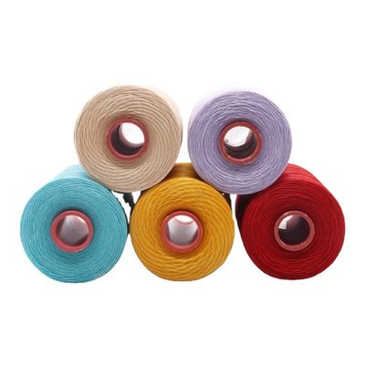 210D/16 Cordon de fil de polyester à cire plat 1 mm pour la fabrication de chaussures à motif teint