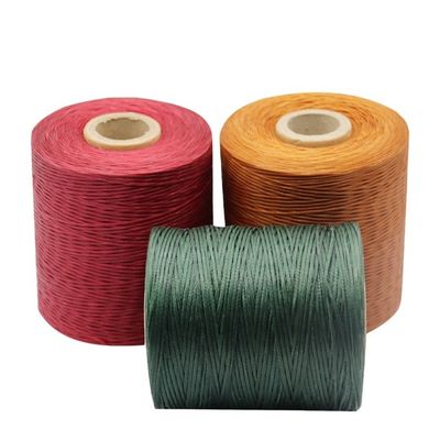 210D/16 Cordon de fil de polyester à cire plat 1 mm pour la fabrication de chaussures à motif teint